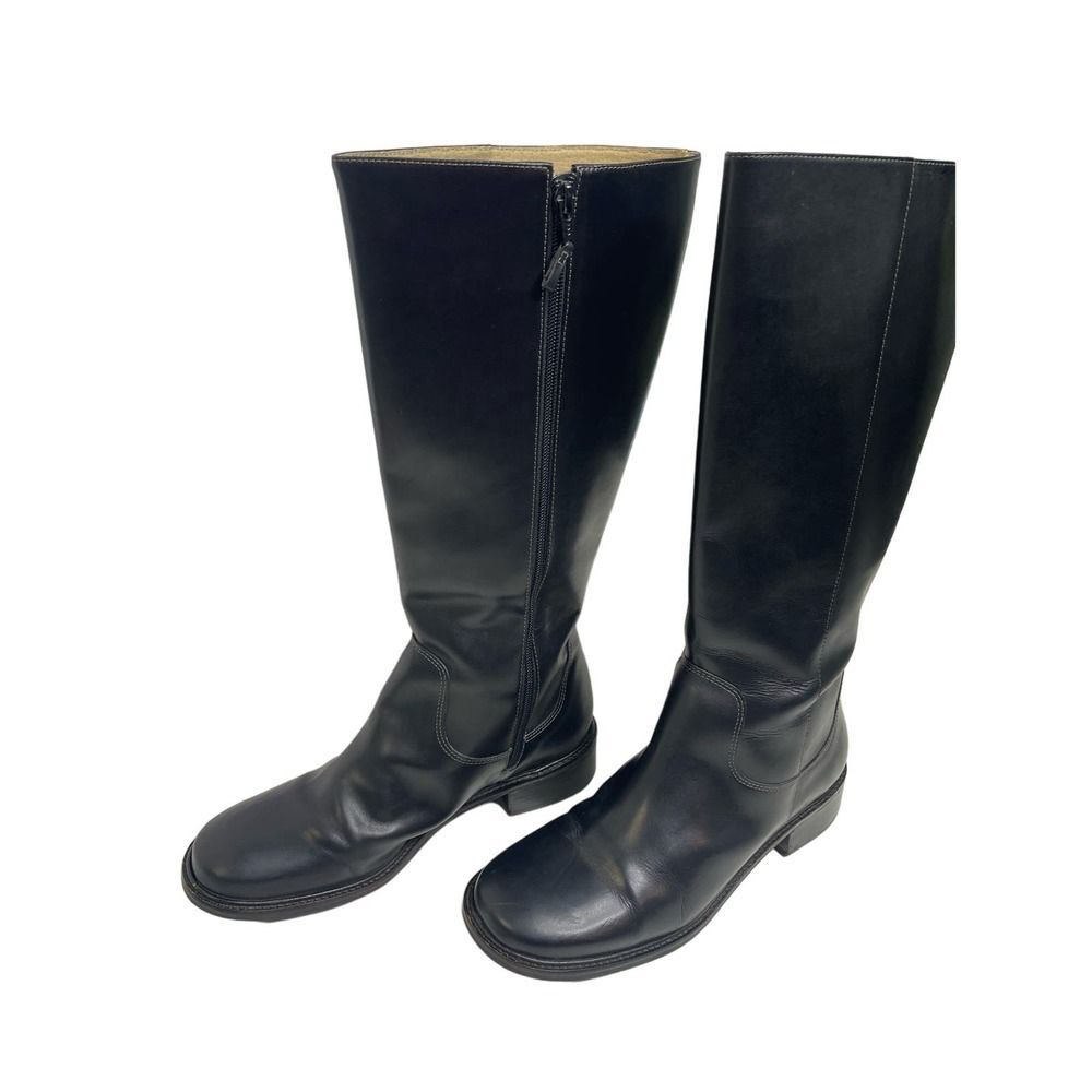 Tall shiny black LL Bean size 8 tall equestrian‎ riding boots, gorgeous!
